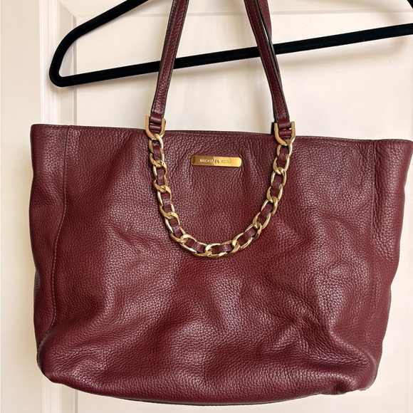 Michael Kors Dark Red Leather Tote - Picture 8 of 9